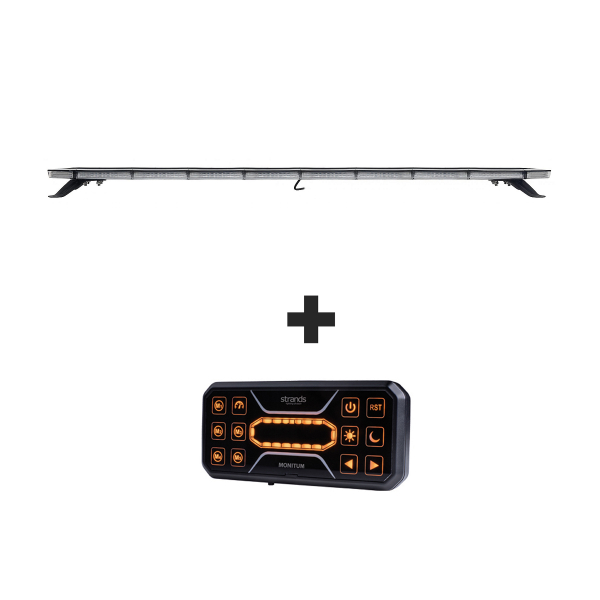 Varsellysbjelke STRANDS Monitum - 12/24V / 115W / 1391 mm, Kun varsellys + Fjernkontroll