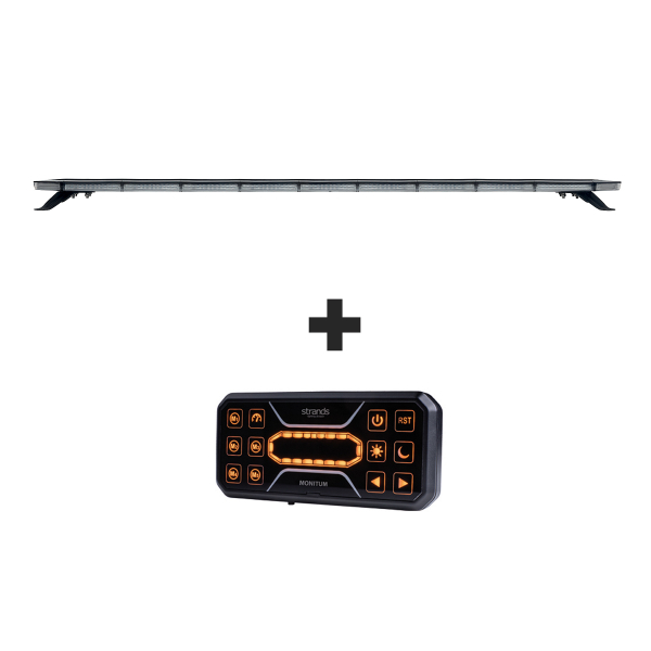 Varsellysbjelke STRANDS Monitum - 12/24V / 121W / 1544 mm, Varsellys + Fjernkontroll
