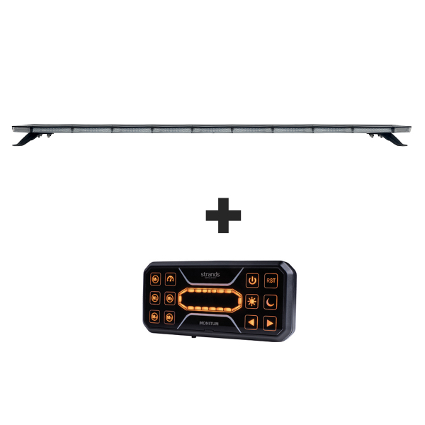 Varsellysbjelke STRANDS Monitum - 12/24V / 144W / 1850 mm, Varsellys + Fjernkontroll