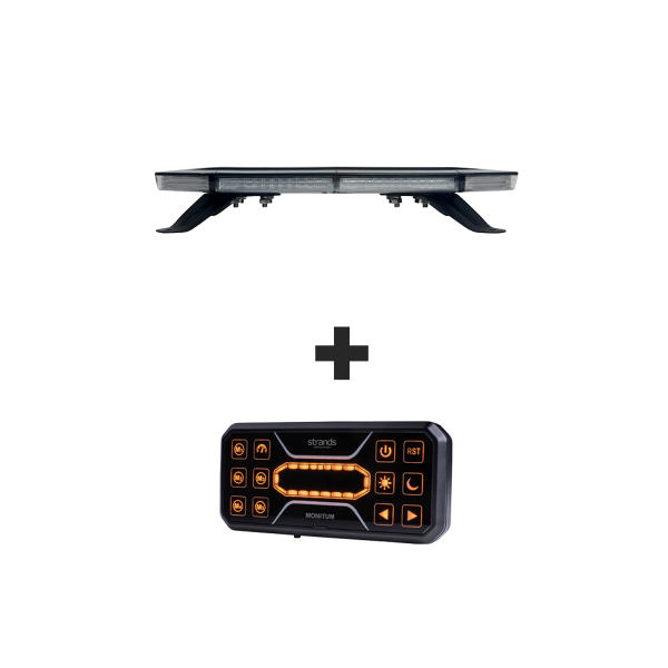 Varsellysbjelke STRANDS Monitum -12/24V / 83W / 474 mm, Varsellys + Fjernkontroll