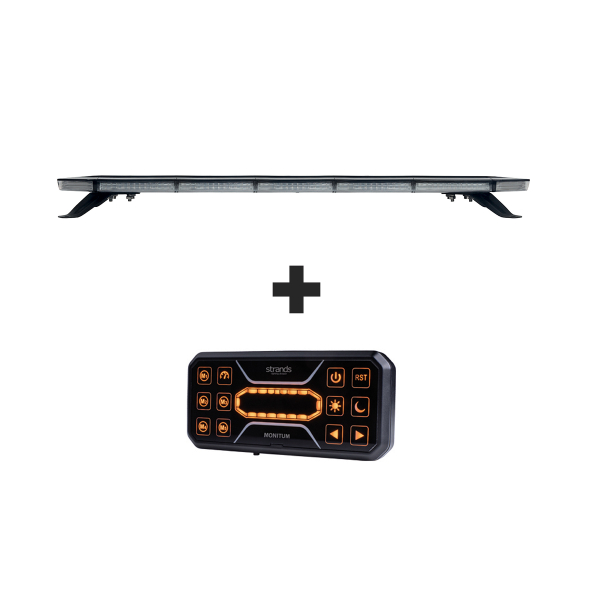Varsellysbjelke STRANDS Monitum - 12/24V / 99W / 933 mm, Varsellys + Fjernkontroll