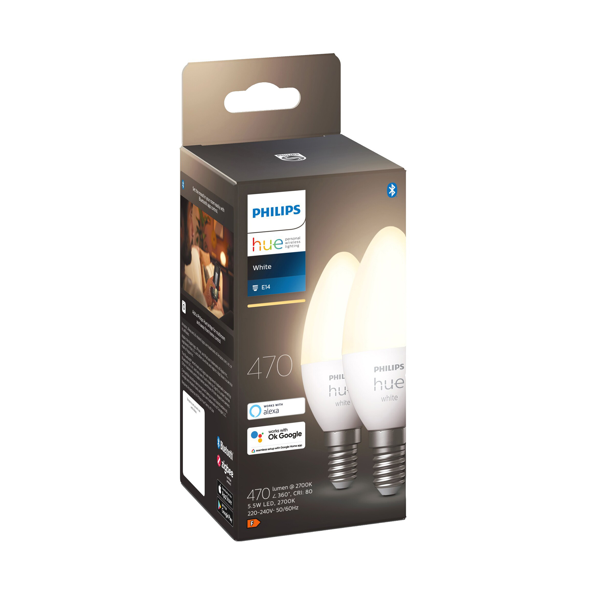 Ledälypolttimo Philips Hue White Candle, E14 Candle, 2700K, 2 kpl | Alk. 32,90 €