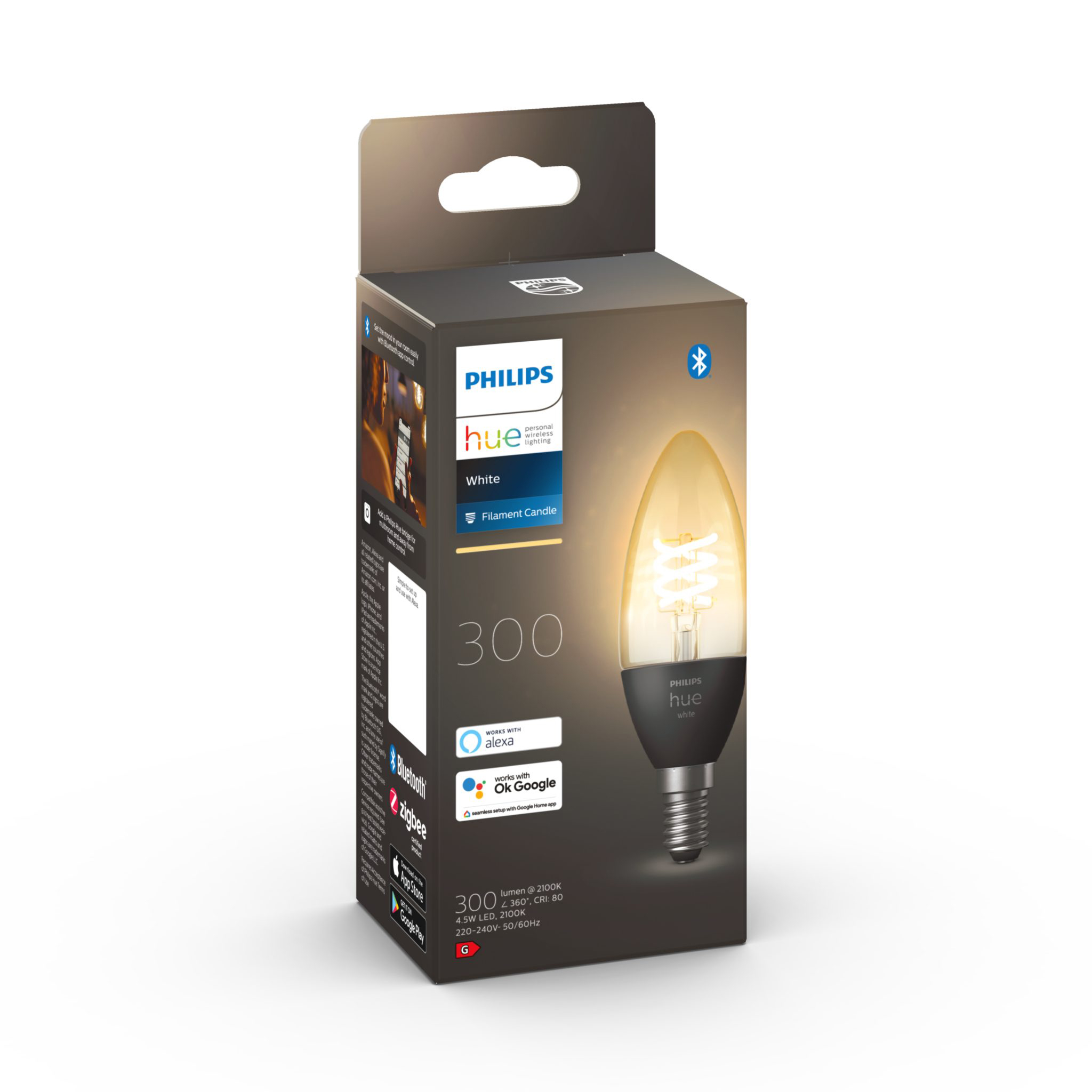 Led-älylamppu Philips Hue White Candle Filament, E14, 2100K, 1 kpl | Alk. 34,90 €