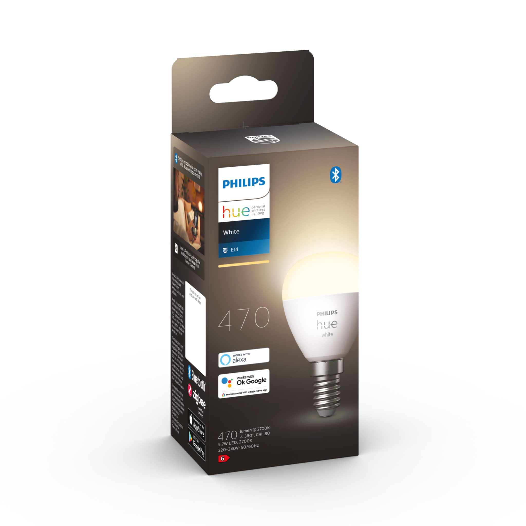 Led-älylamppu Philips Hue White, E14, 2700K, 1 kpl | Alk. 21,90 €