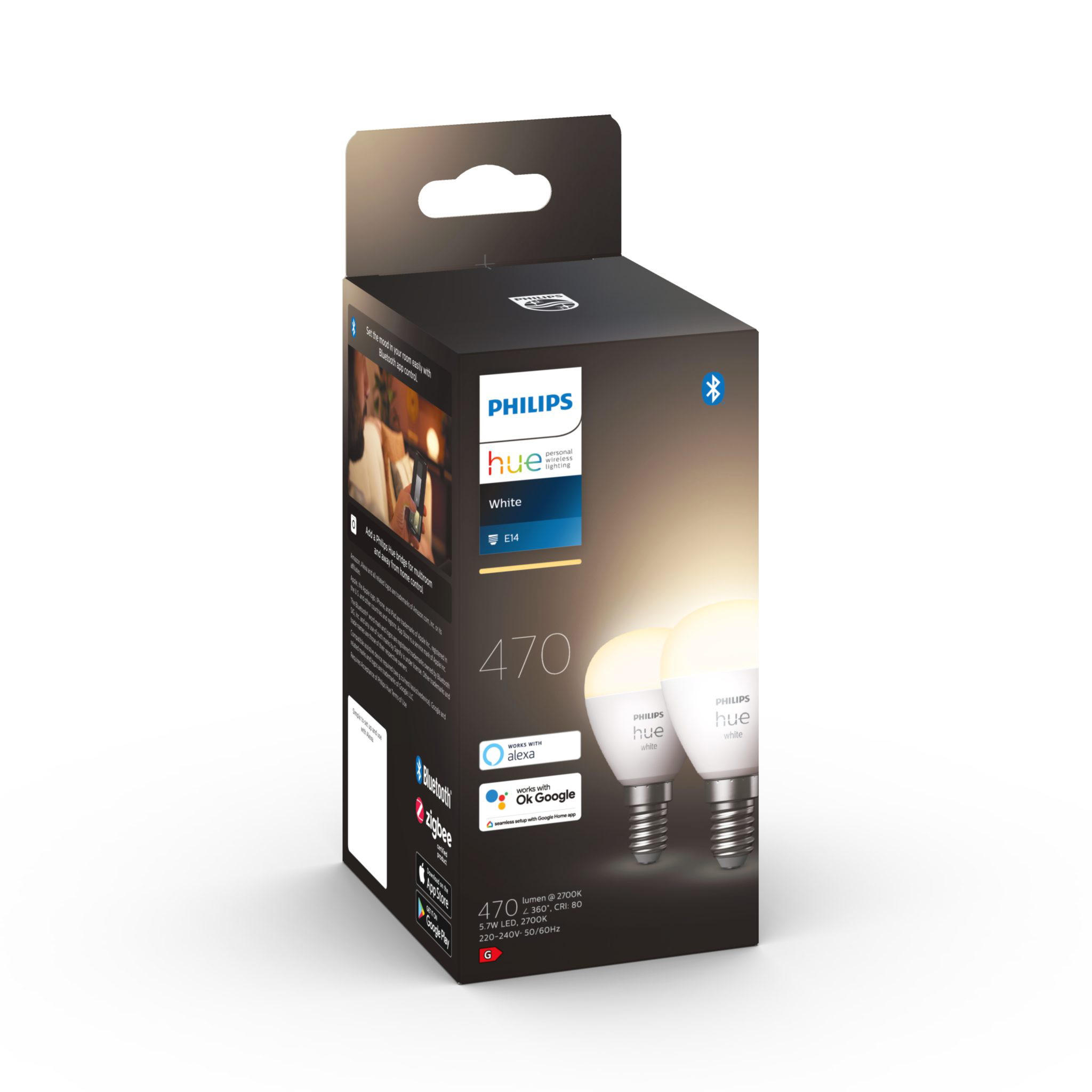 Led-älylamppu Philips Hue White, E14, 2700K, 2 kpl | Alk. 29,90 €