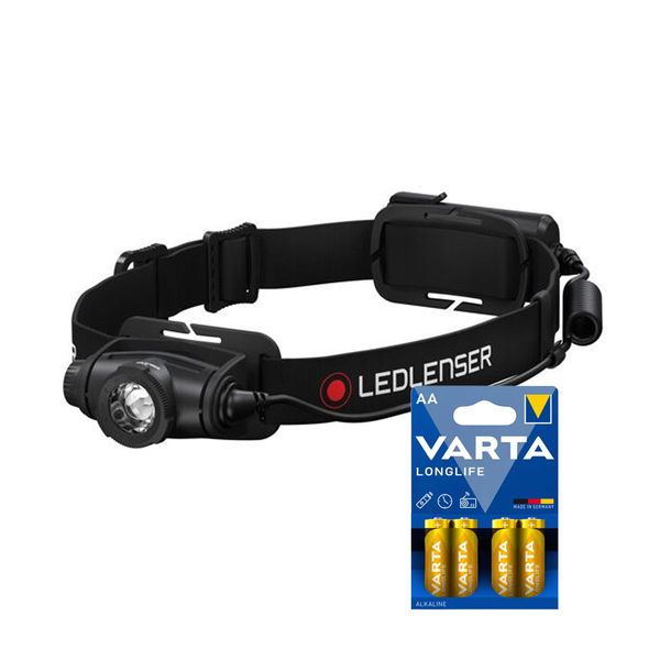 Hodelykt LEDLENSER H5 Core - 350 lm / 2 x AA, Ledlenser H5 Core + 4 stk. Varta Long Life AA-batterier