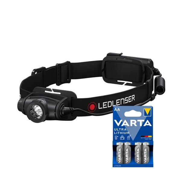 Hodelykt LEDLENSER H5 Core - 350 lm / 2 x AA, Ledlenser H5 Core + 4 stk. Varta Ultra Lithium AA-batterier
