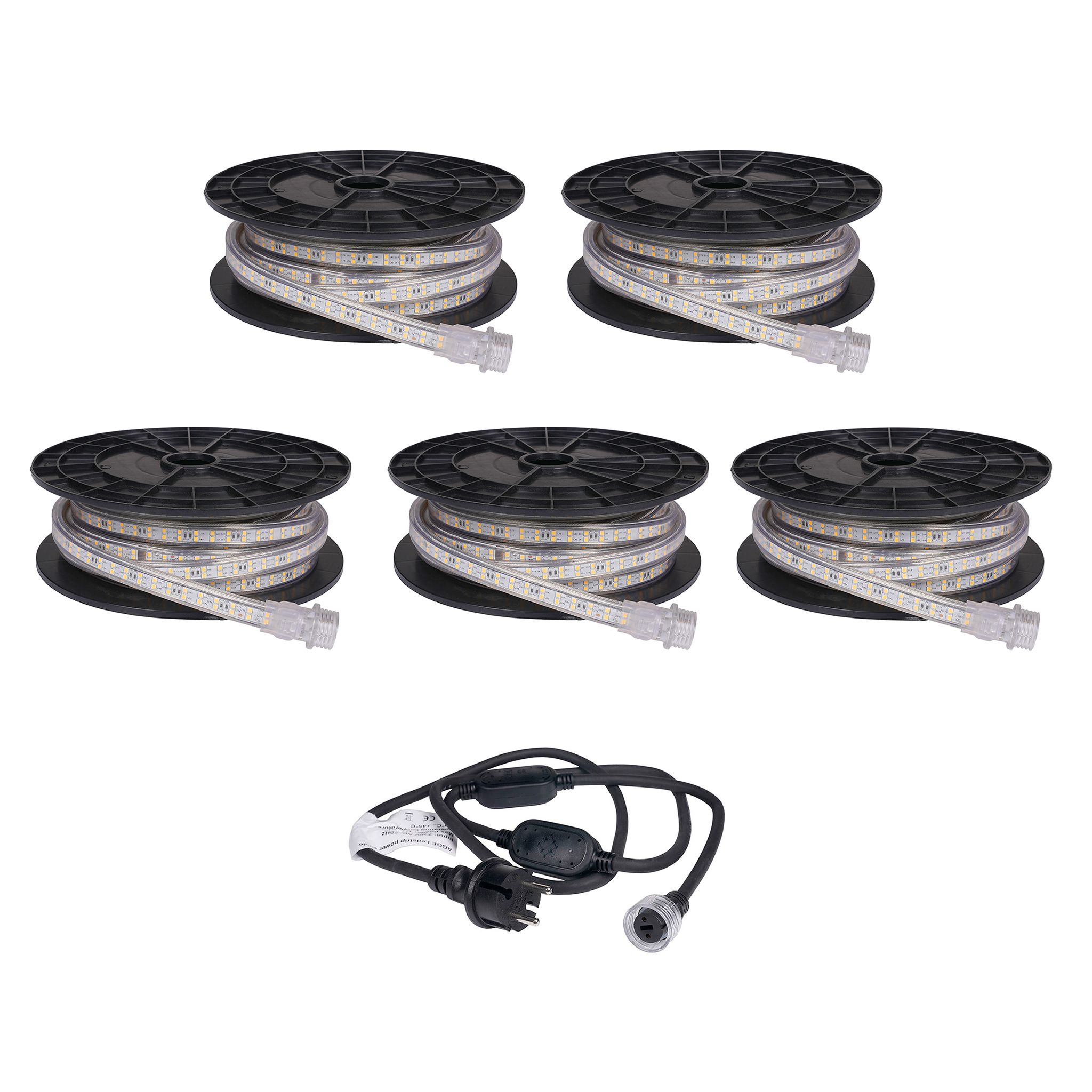 LED strip / Work light AGGE 230V - 1500 lm/m, 10 m, Strip with power cord + 4 extensions (50 m) afbeelding