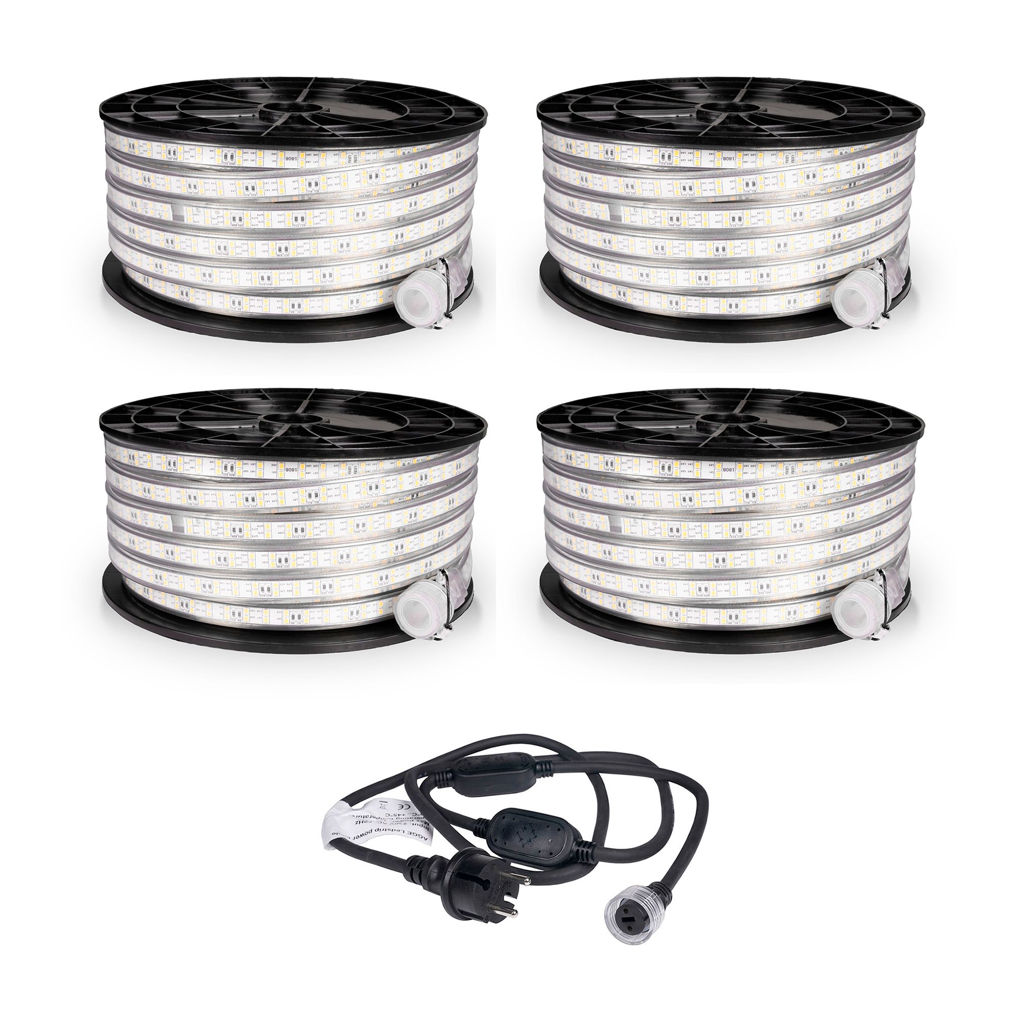 LED strip / Work light AGGE 230V - 1500 lm/m, 25 m, Strip with power cord + 3 extensions (100 m) afbeelding