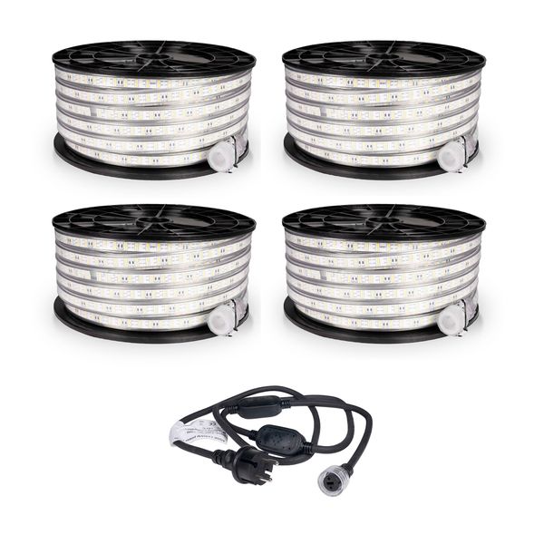 LED-stripe / Arbeidsbelysning AGGE 230V - 1500 lm/m, 25 m, Stripe med strømledning + 3 forlengelser (100 m)