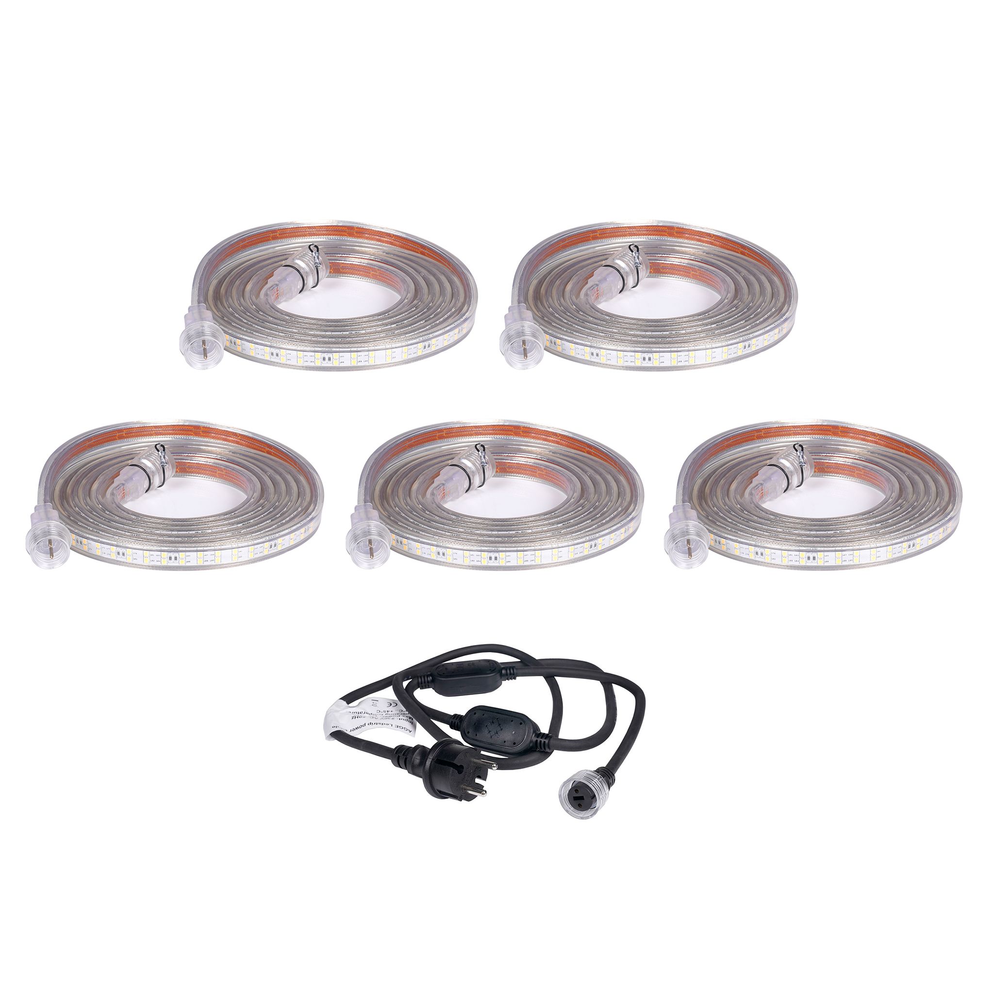 LED strip / Work light AGGE 230V - 1500 lm/m, 3 m, Strip with power cord + 4 extensions (15 m) afbeelding