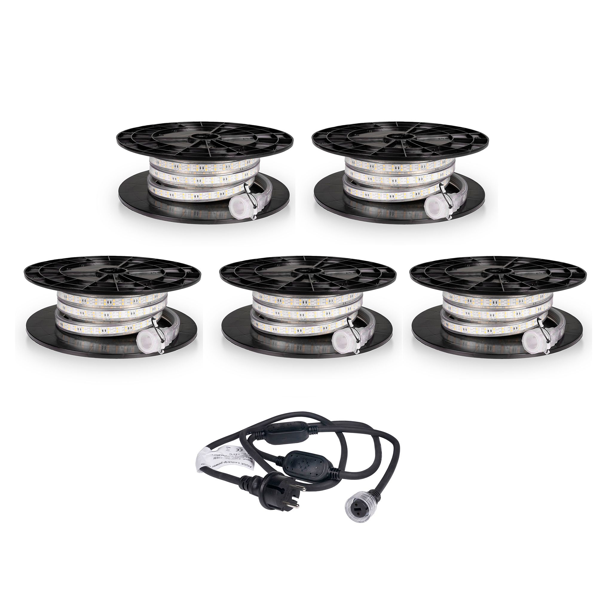 LED strip / Work light AGGE 230V - 1500 lm/m, 5 m, Strip with power cord + 4 extensions (25 m) afbeelding