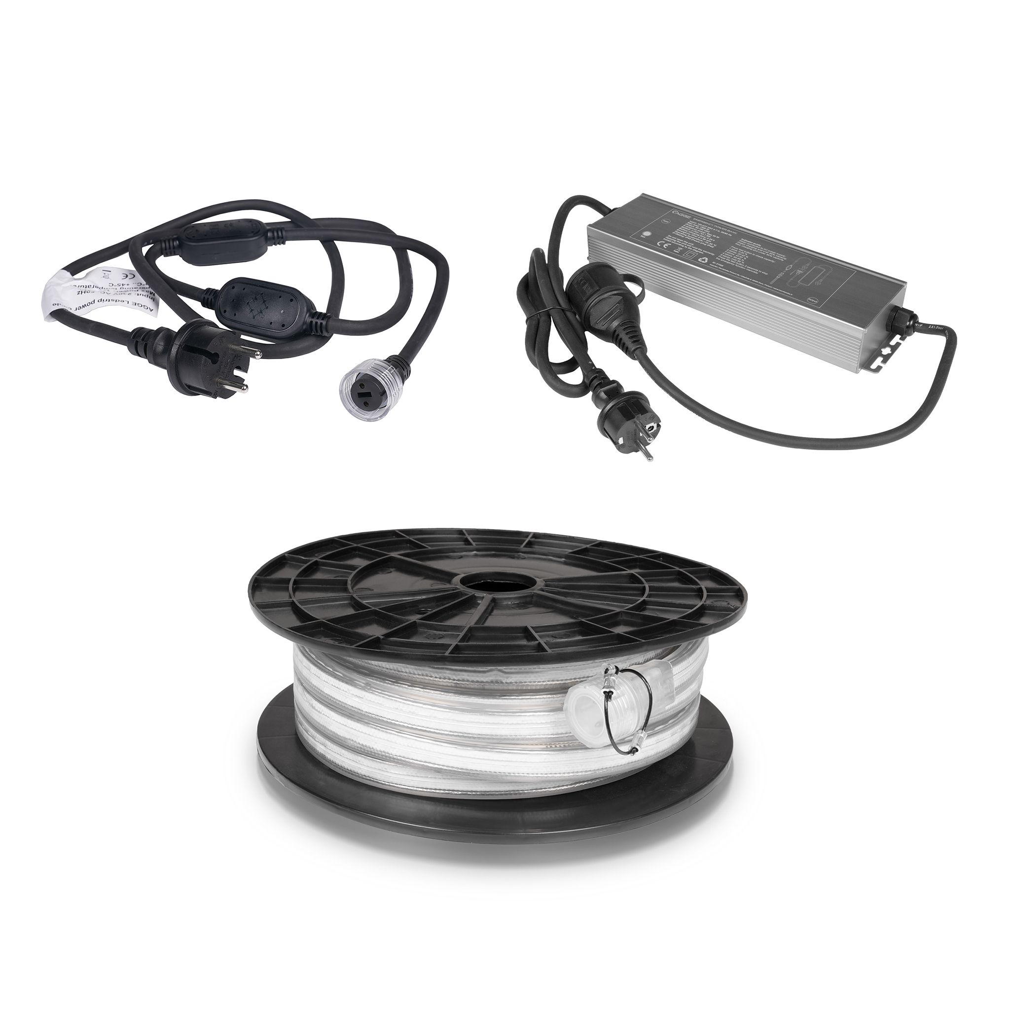 LED strip / Work light AGGE COB 230V - 1500 lm/m, 10 m, Strip with power cord + Power Bank afbeelding