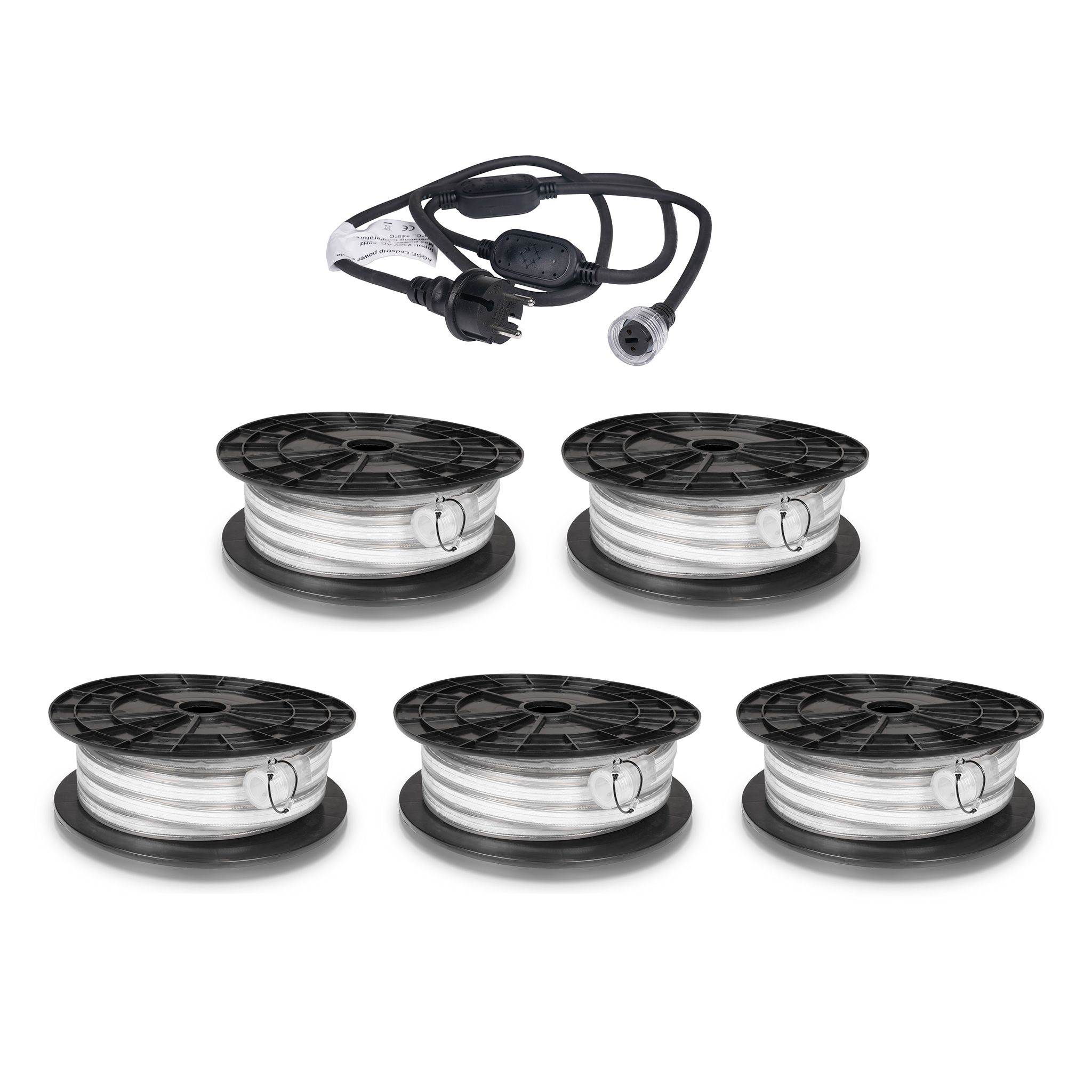 LED strip / Work light AGGE COB 230V - 1500 lm/m, 10 m, Strip with power cord + 4 extensions (50 m) afbeelding