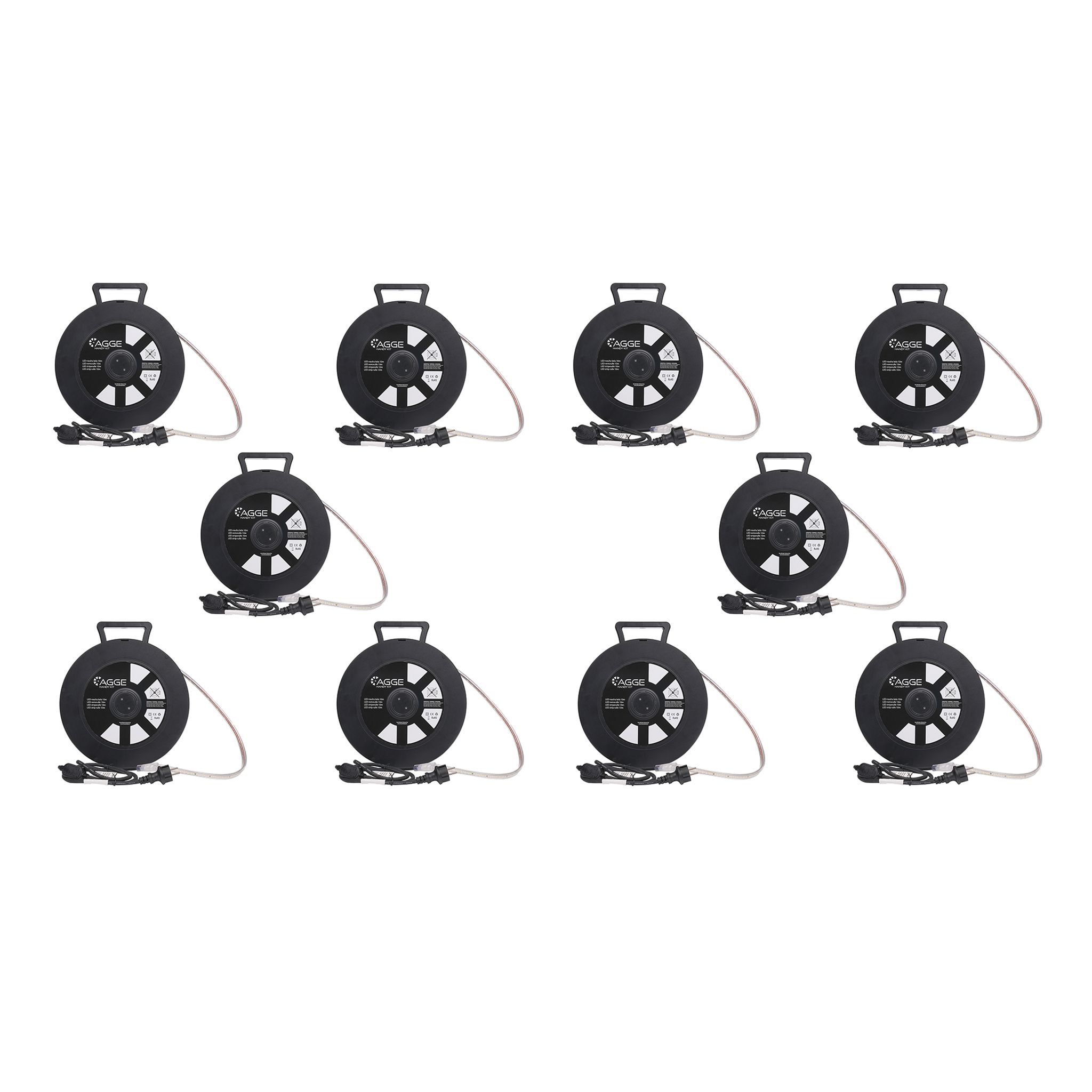 LED strip / Work light AGGE Handy Kit 230V - 830 lm/m, 10 m - Reel, 10 pcs afbeelding