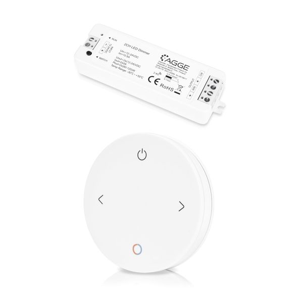 LED strip controller AGGE CCT Color Controller, RF 2.4 GHz, Controller + Remote control 4-button afbeelding 1