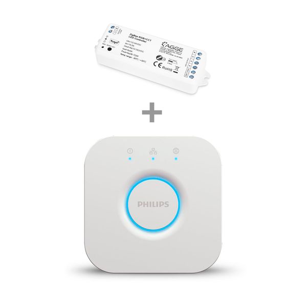 Drivdon till LED-list AGGE RGB+CCT Color Zigbee Controller, Drivdon + Philips Hue Bridge