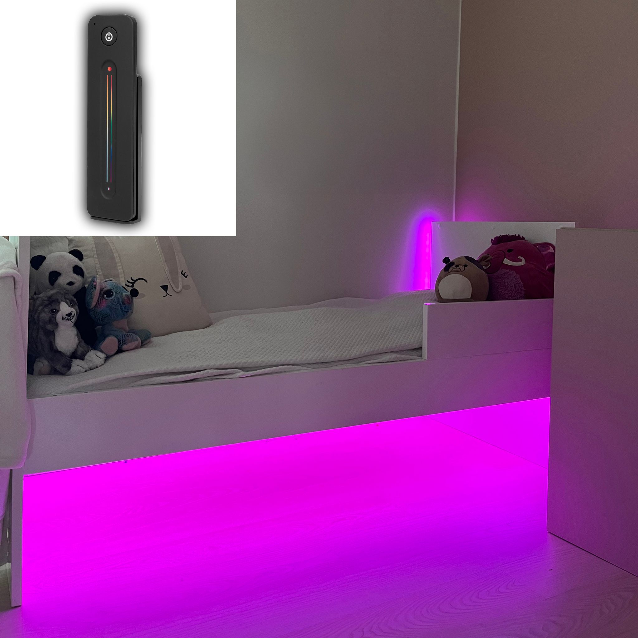LED-nauhasetti lastenhuoneeseen AGGE - Täydellinen setti, Mustalla Touch Slide -kaukosäätimellä | Alk. 199,90 €