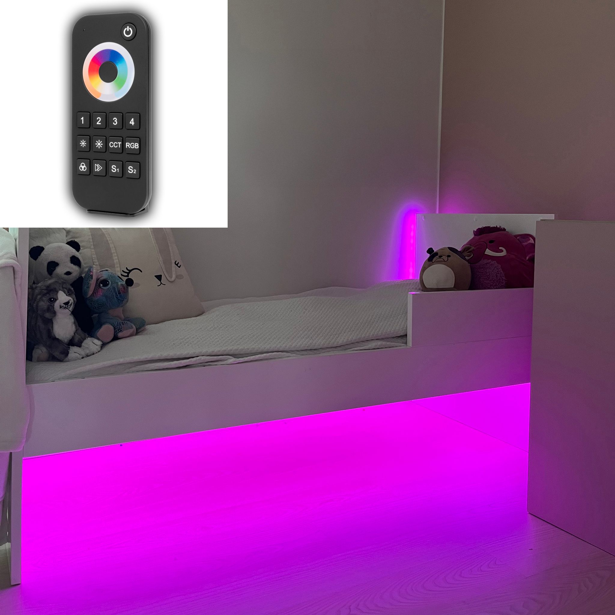 LED-nauhasetti lastenhuoneeseen AGGE - Täydellinen setti, Touch Wheel -kaukosäätimellä | Alk. 204,90 €