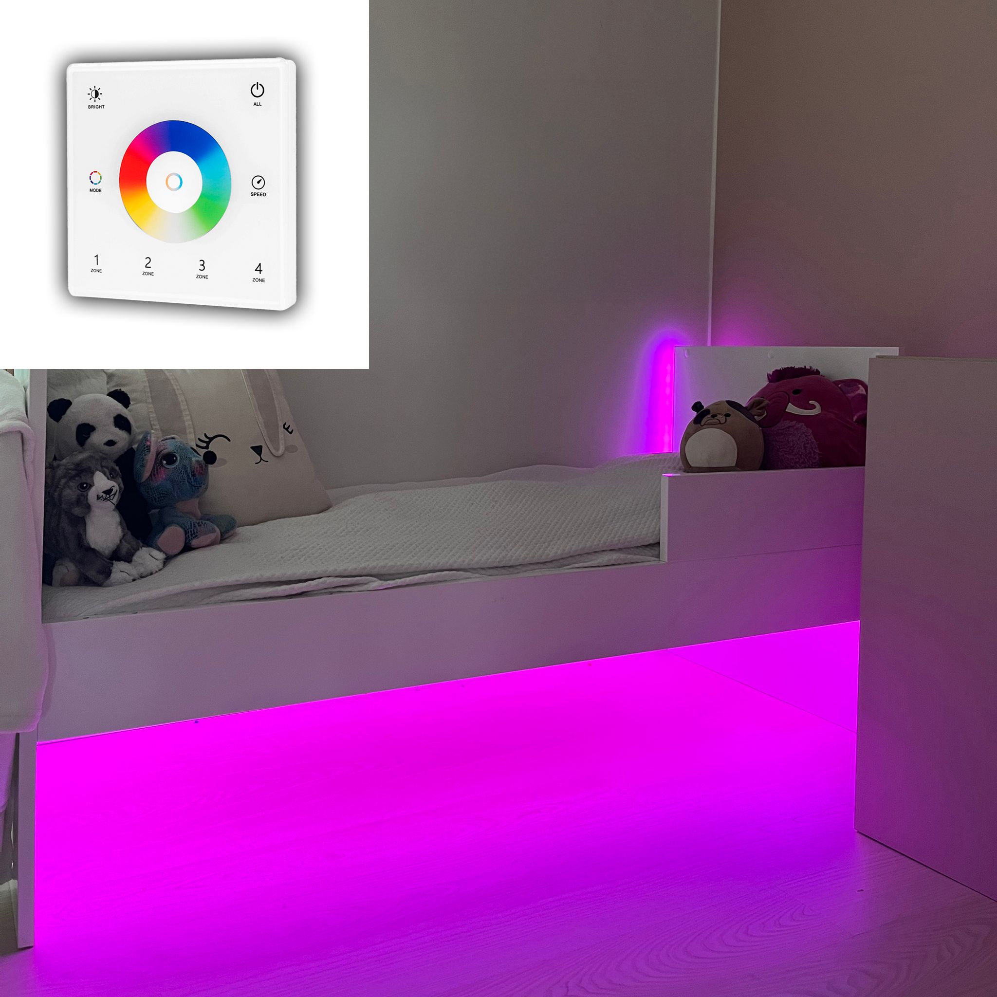 LED-nauhasetti lastenhuoneeseen AGGE - Täydellinen setti, Wall Mount Touch Panel -kaukosäätimellä | Alk. 209,90 €