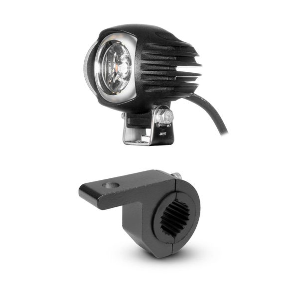 Motorcykellampa Purelux SMAL15 - 6 cm / 15 W, Extraljus + Fäste (25-31 mm)
