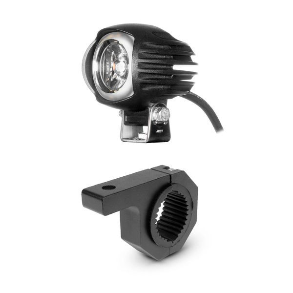 Motorcykellampa Purelux SMAL15 - 6 cm / 15 W, Extraljus + Fäste (42-51 mm)