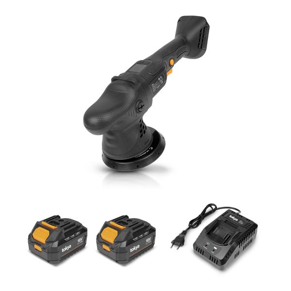 Polermaskin TOKYA OP5 Cordless - Batteridriven / 18V / Oscillerande, Polermaskin + 2 Batterier + Laddare