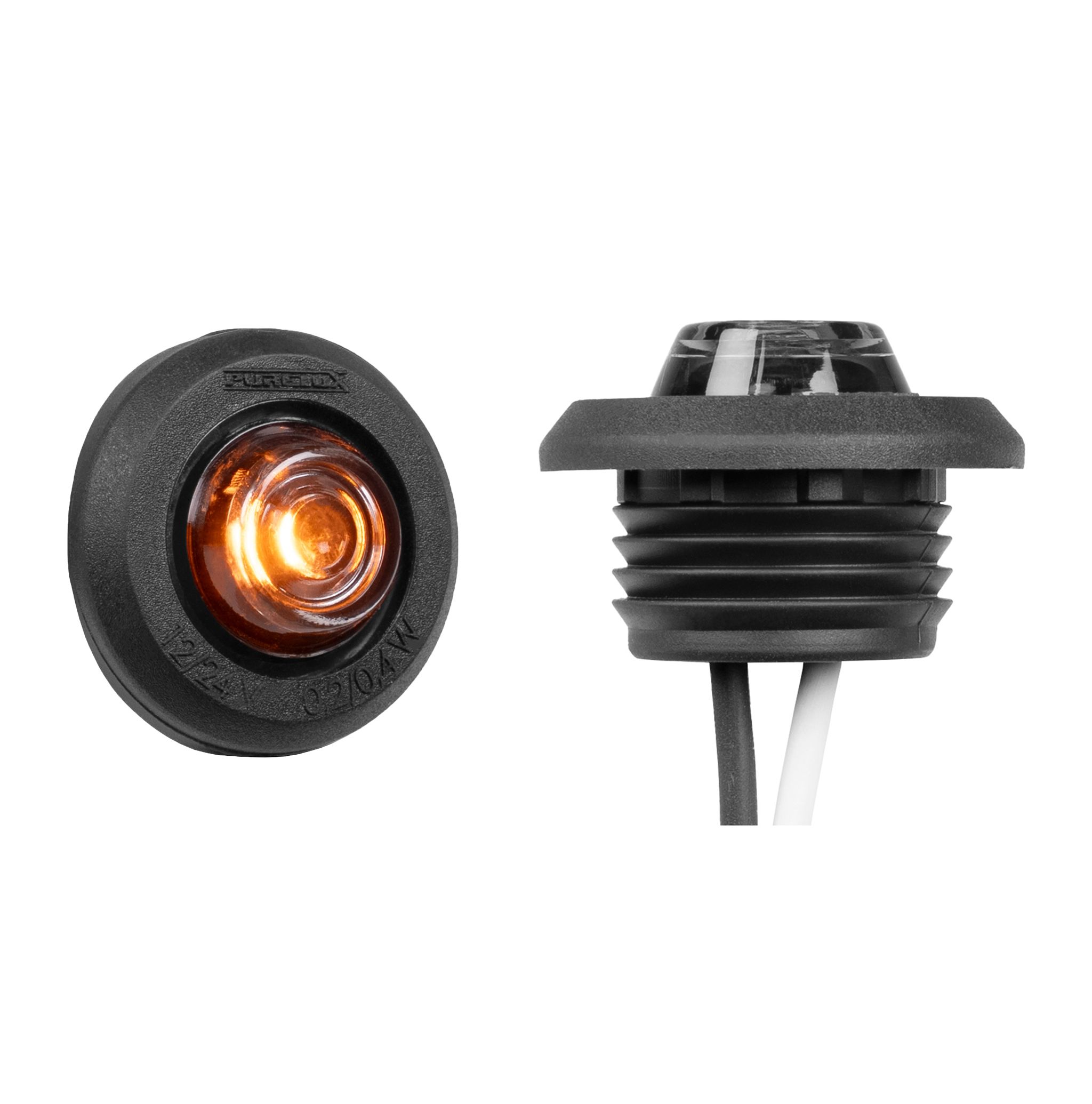 Marker light Purelux Spectre 1X Dark - 12/24V / 0.5W/ 28 mm, Amber (for flat surfaces) afbeelding