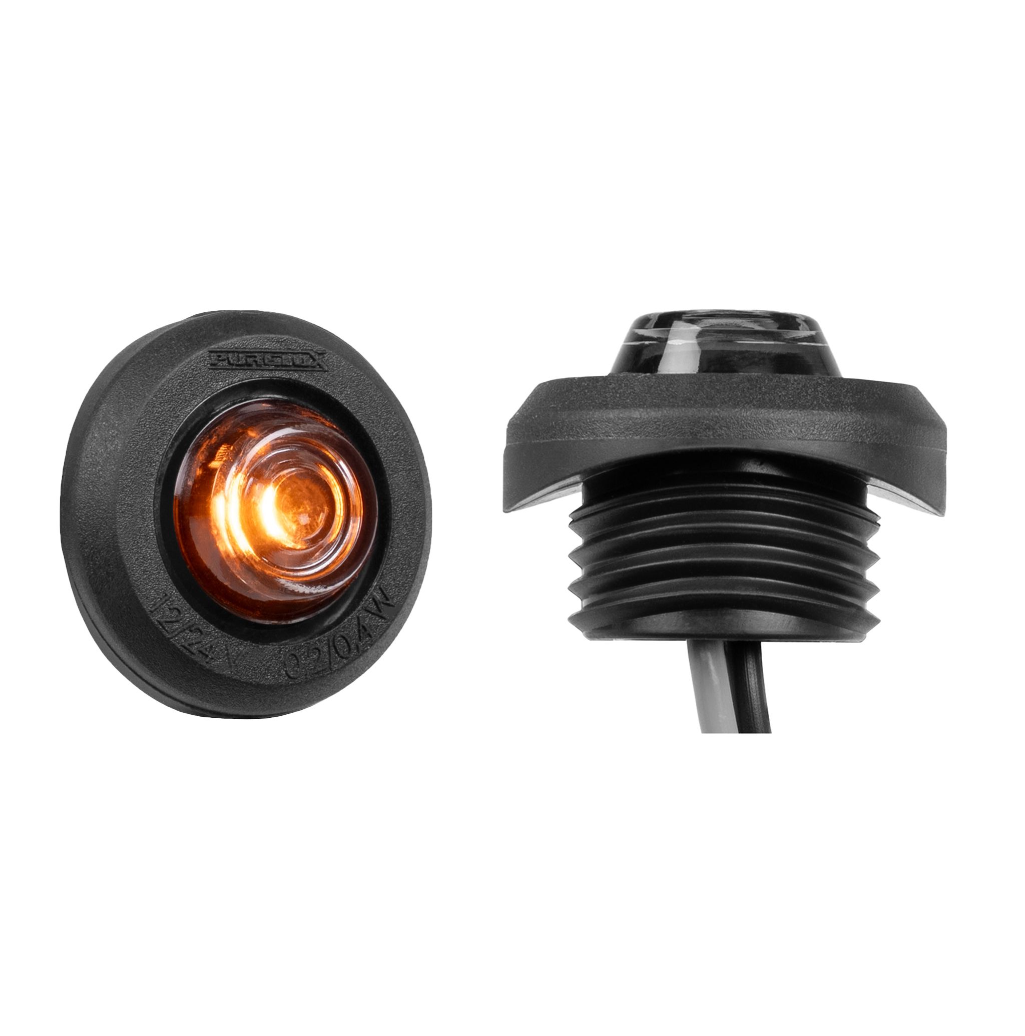 Marker light Purelux Spectre 1X Dark - 12/24V / 0.5W/ 28 mm, Amber (for curved surfaces) afbeelding