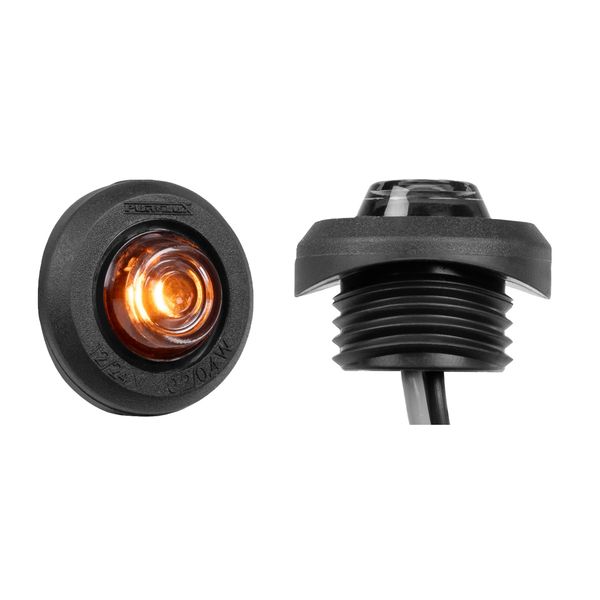 Marker light PURELUX Spectre 1X Dark - 12/24V / 0.5W/ 28 mm, Amber (for curved surfaces) afbeelding 1