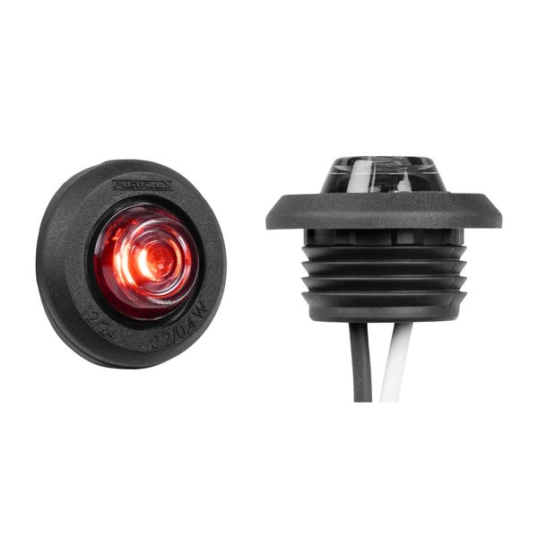 Marker light PURELUX Spectre 1X Dark - 12/24V / 0.5W/ 28 mm, Red (for flat surfaces) afbeelding 1