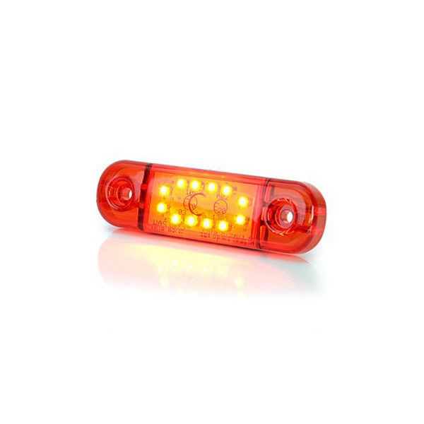 Posisjons-/Sidemarkeringslys STRANDS Side Marker Slim 12 LED - 12/24V / 84 mm, Rød