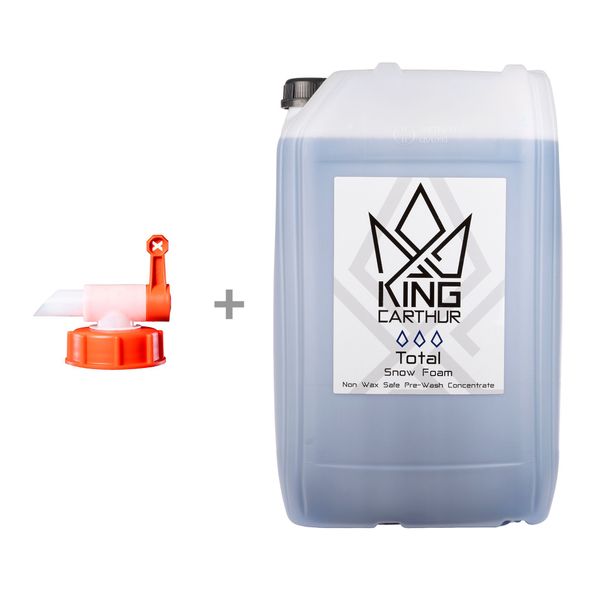 Förtvättsmedel KING CARTHUR Total Snow Foam - Skummande / Vaxlösande, 25000 ml + Tappkran