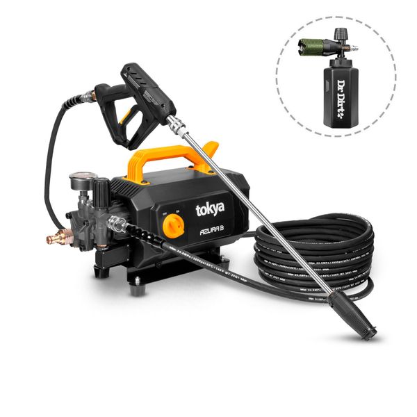 Högtryckstvätt TOKYA Azura 3, Med 14 m slang + Dr Dirt Foam Lance PRO G3