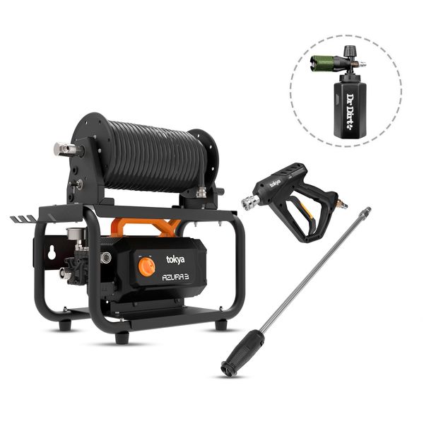 Painepesuri TOKYA Azura 3 seinätelineellä, 14 m letkulla ja vaahdottimella