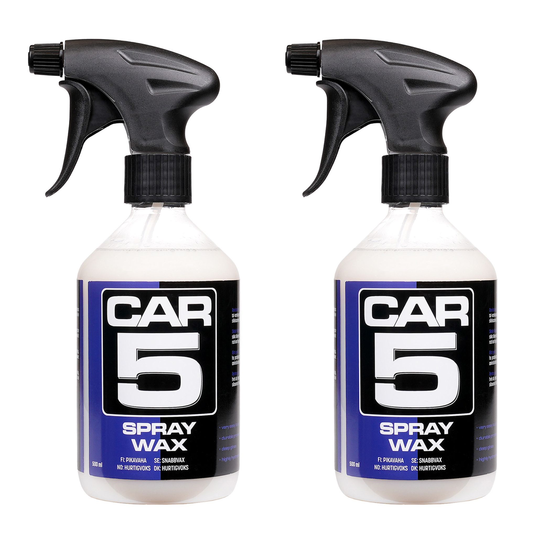 Hurtigvoks CAR5 Spray Wax, 2 x 500 ml