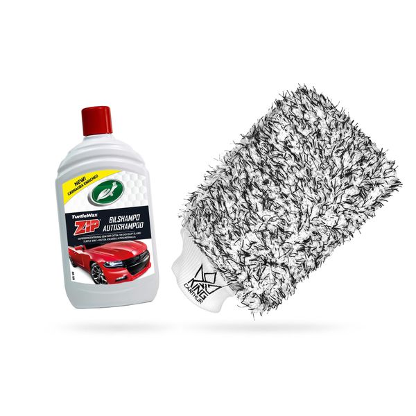 Vaxschampo Turtle Wax Zip Bilshampo, 500 ml + Wash mitt