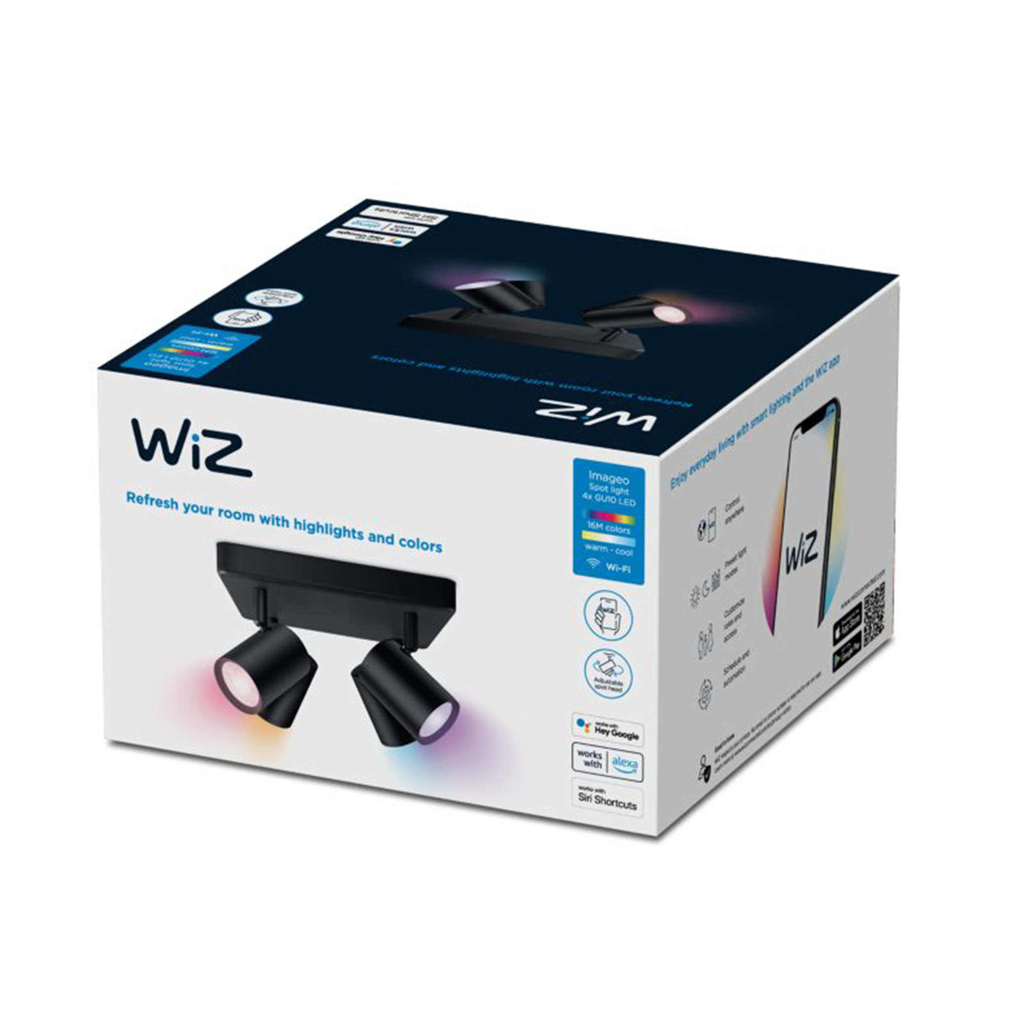 Kohdevalaisin Wiz Imageo Square, Gu10, Rgbw,