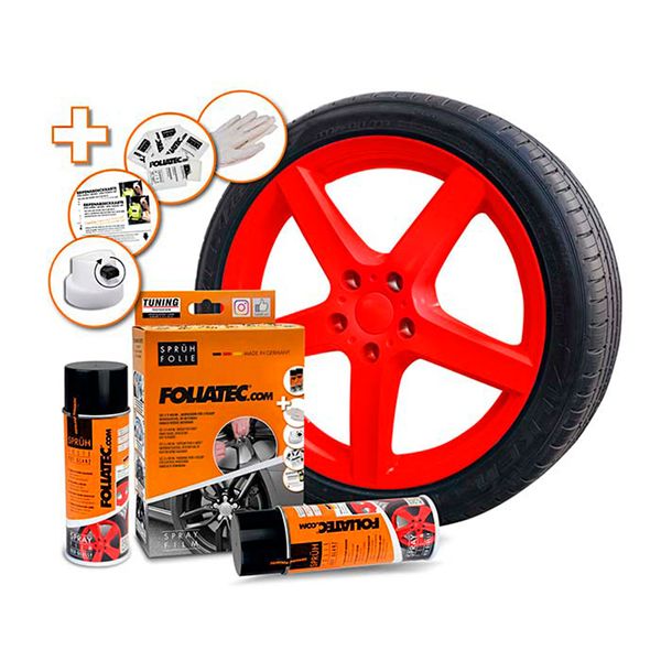 Kumimaalisetti Foliatec Spray Film Set, Red Glossy