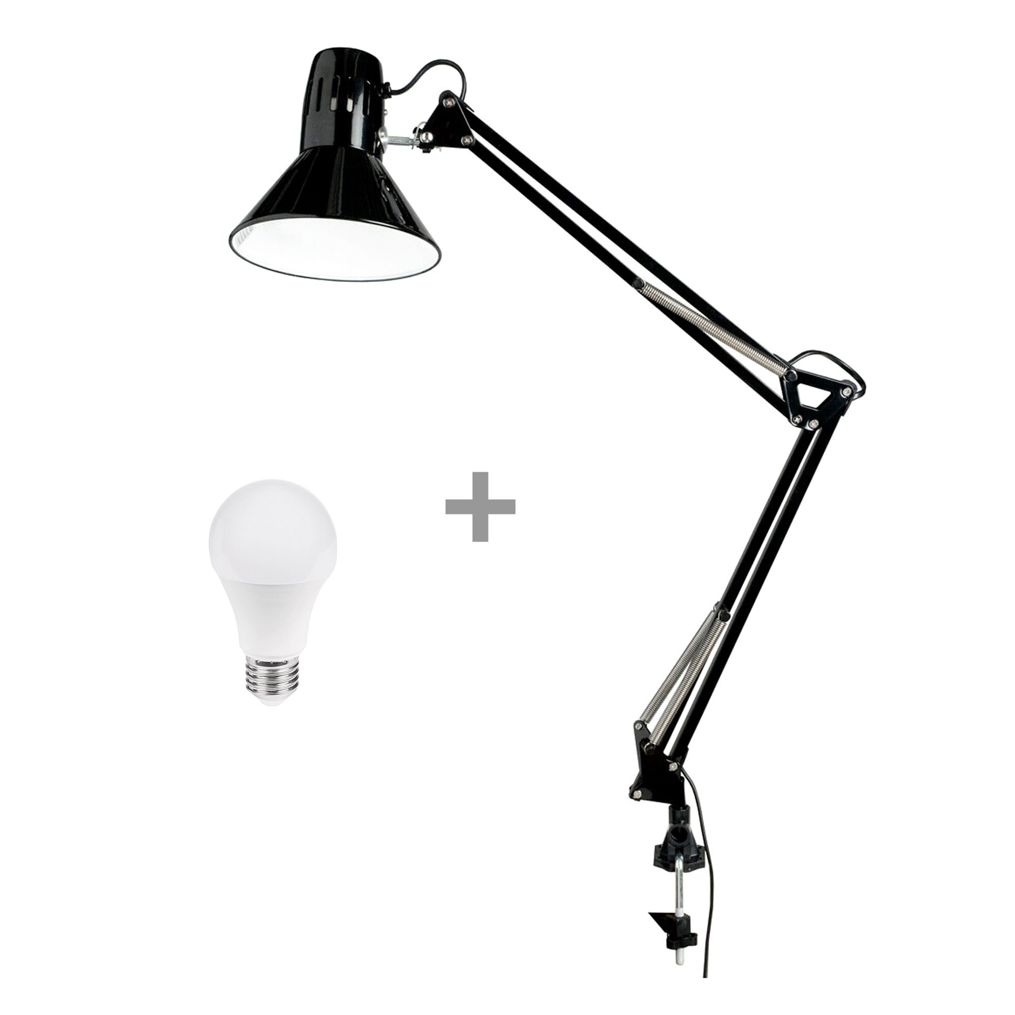 Pöytävalaisin Airam Venla, E27, Musta + 12W Polttimo | Alk. 16,90 €