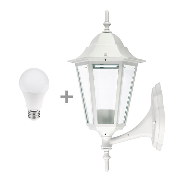 Vegglampe AIRAM Kartano Up, E27, Svart + 7W Led-pære