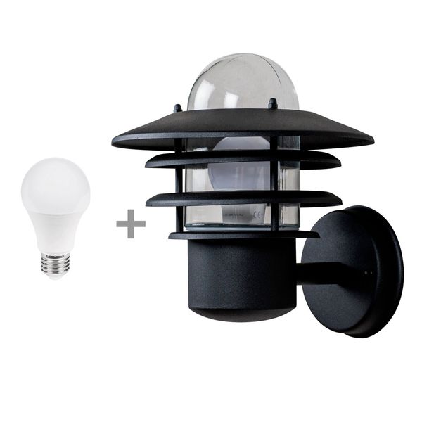 Vegglys AIRAM Käpylä Mini S, E27, Rustfritt stål + 7W Led-pære