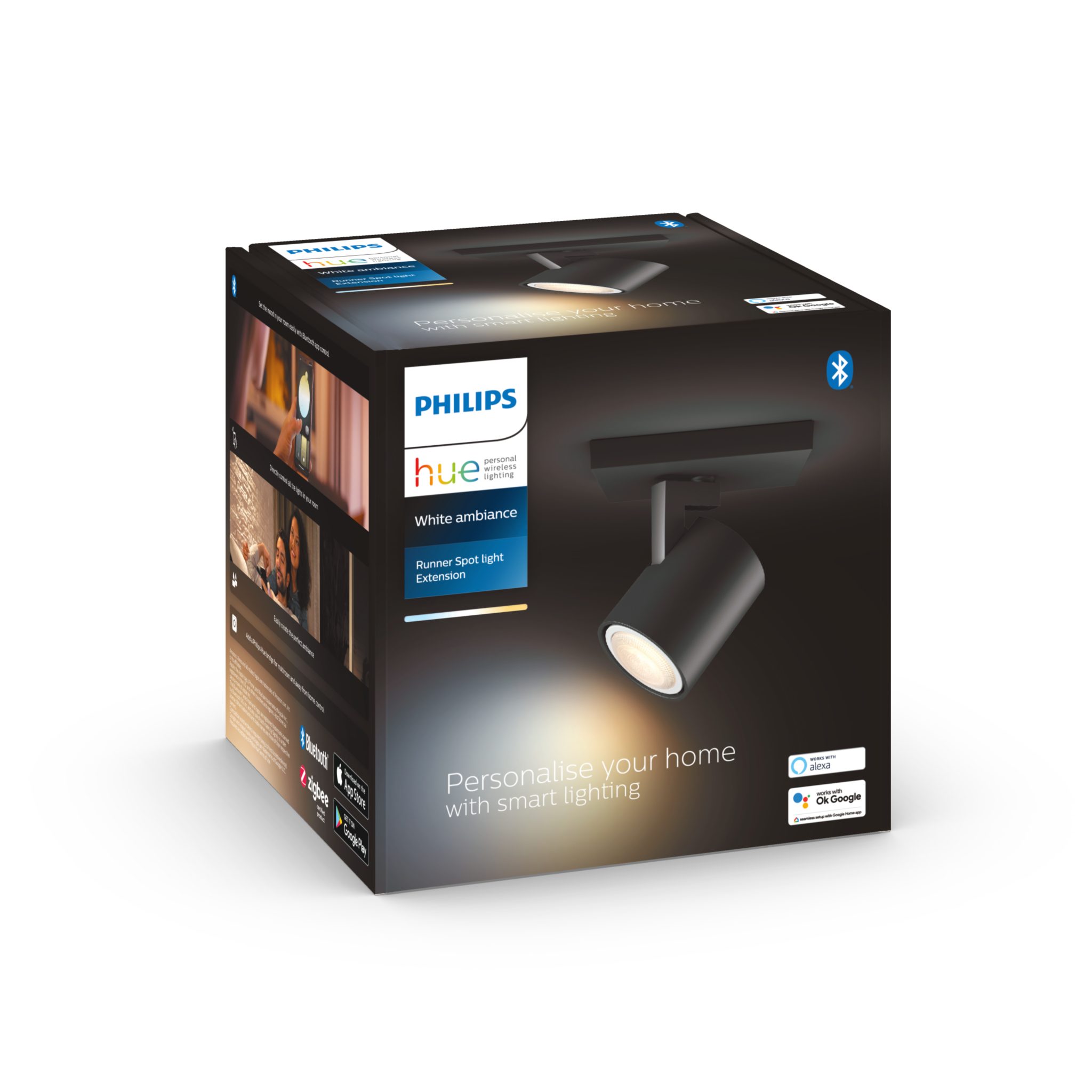Seinävalaisin Philips Hue Runner, GU10, Musta | Alk. 64,90 €
