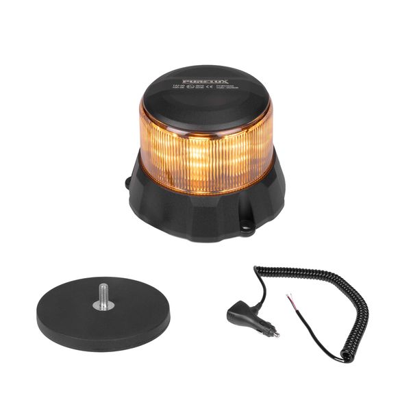 Varsellys PURELUX Beacon M Gen2 - 12/24V / 23W / 124 mm, Varsellys + Magnetfeste + Kabel til sigarettenner