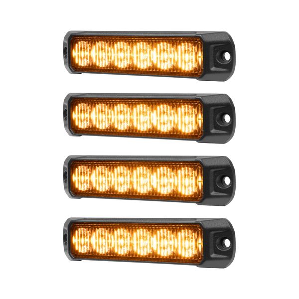 Varningsljus / Blixtljus PURELUX Strobe HD-6 - 18 W / 12/24V / 132 mm, 4 st