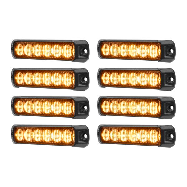 Varningsljus / Blixtljus PURELUX Strobe HD-6 - 18 W / 12/24V / 132 mm, 8 st