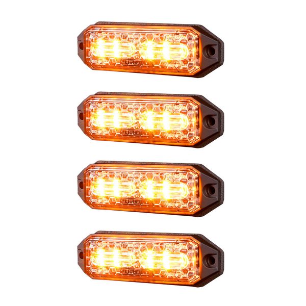 Warning light PURELUX Strobe Slim HD - 12/24V / 15W / 98 mm, 4 pcs afbeelding 1