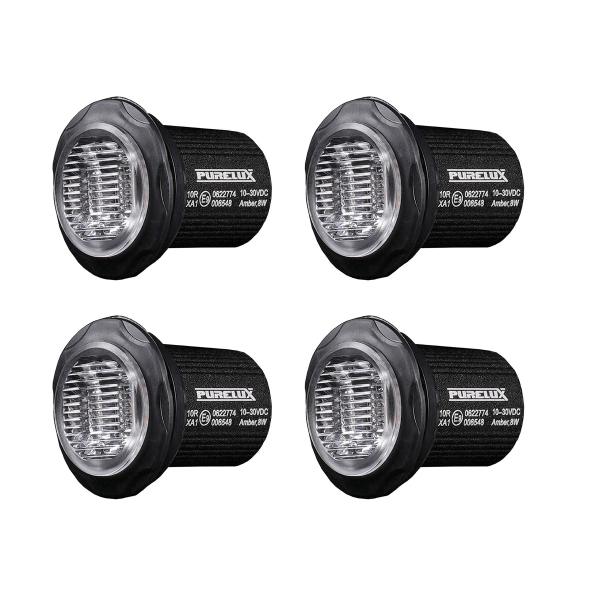 Varningsljus PURELUX Strobe Round - 12/24V / 8W / 36 mm, 4 st