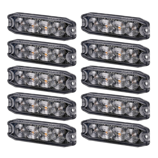 Warning light PURELUX Strobe Ultra Slim - 12/24V / 8W / 96 mm, 10 pcs afbeelding 1
