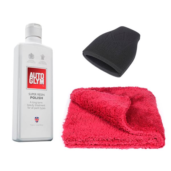 Pohjustusaine Autoglym Punainen Super Resin Polish, 500 ml + Levitin + Kiillotusliina